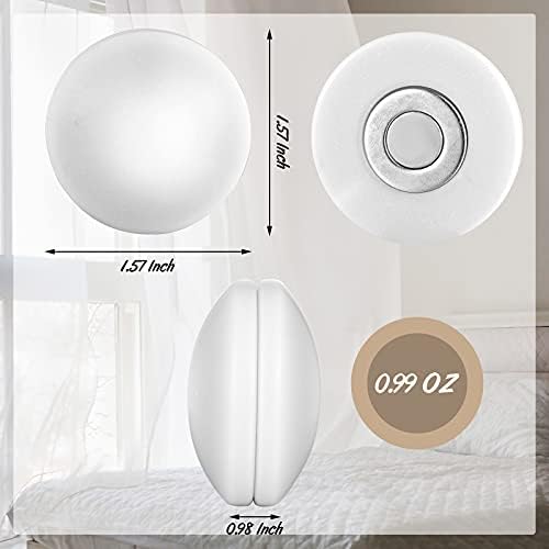 Jetec Magnetic Curtain Weights 12 Sets White Plastic Covered