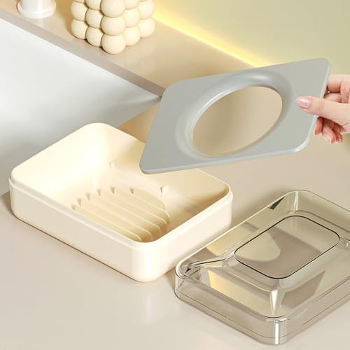 PET Soap Dish with Drain and Lid