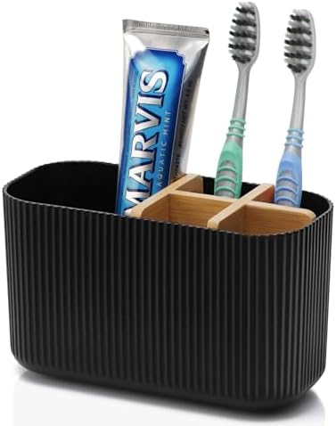 GFWARE Black Toothbrush Holder Organizer