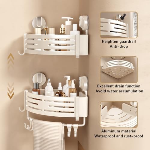 VOLPONE 2-Pack Corner Shower Caddy with Towel Bar