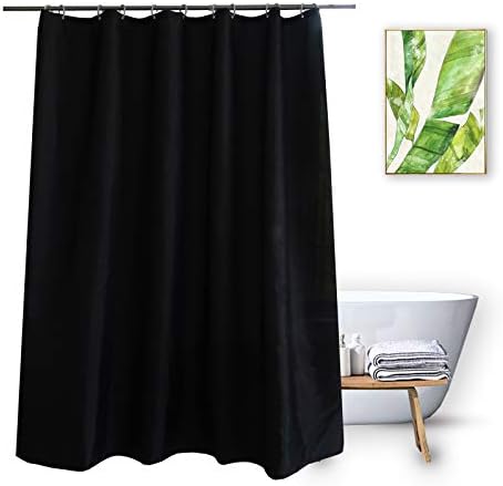 Vosign Short Shower Curtain Liner 72 x 60 Inch Black