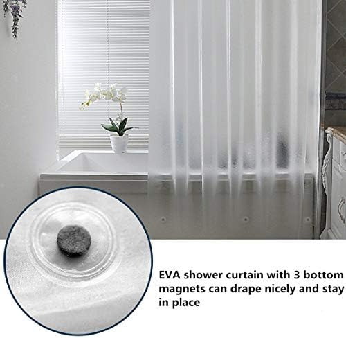 AooHome 72x60 Inch Short Shower Curtain Liner with Magnets