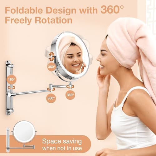 Anfauny 85 Height Adjustable Wall Mirror with 1X10X Magnification