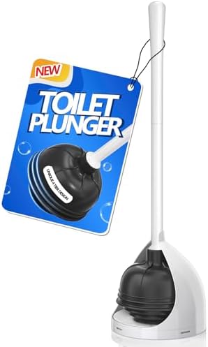 Uptronic Toilet Plunger with Holder - White