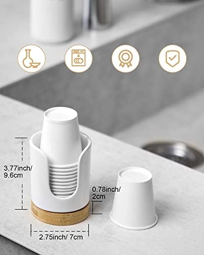 Viosuniu Ceramic Cup Dispenser - BPA Free Kids Safe White