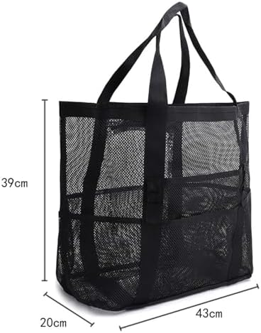 Portable Mesh Shower Caddy with 8 Pockets Black
