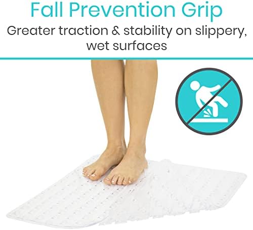 Vive Non-Slip Square Shower Mat with Suction Cups