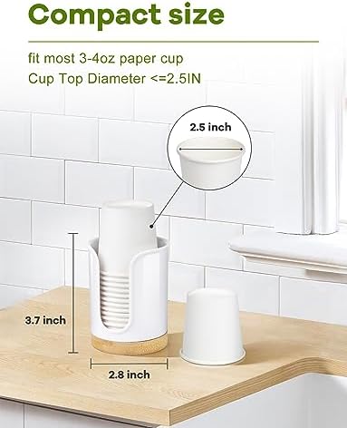 Bathroom Cup Dispenser - PCBamboo White Pack of 1 1