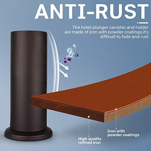DOWRY Anti-Hand Off Bronze Toilet Plunger with Holder