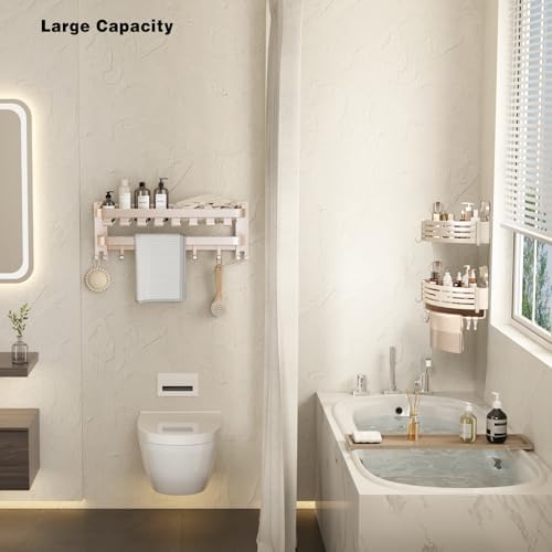 VOLPONE 2-Pack Corner Shower Caddy with Towel Bar