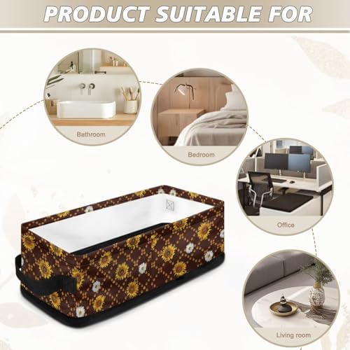 Sunflower Daisy Toilet Paper Basket with Handle