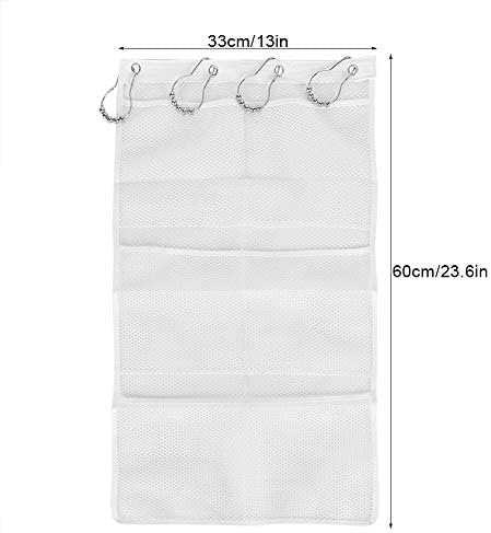 Cyrank Hanging Mesh Shower Organizer with 6 Pockets