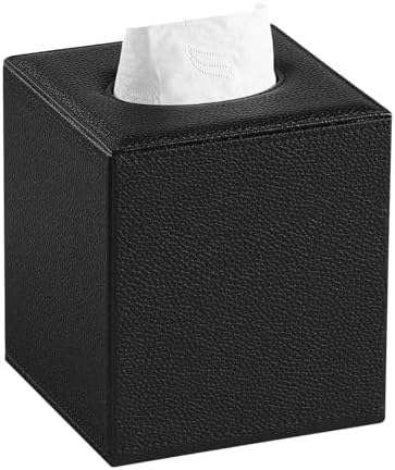 JLAMBOM Magnetic Tissue Box Cover Square Holder Black
