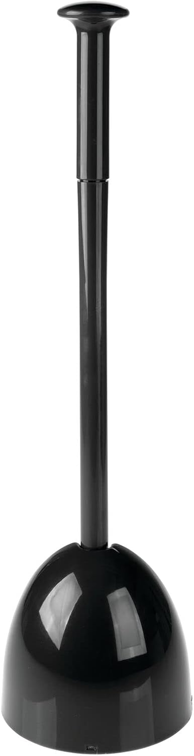 mDesign Toilet Plunger with Holder - Black