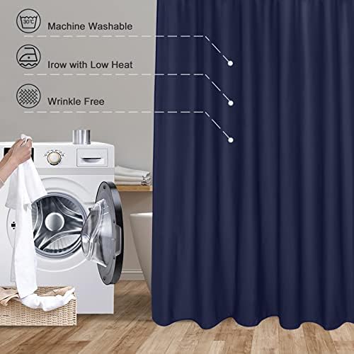 EurCross Blue Extra Long Shower Curtain Liner 72 x 84 Inches