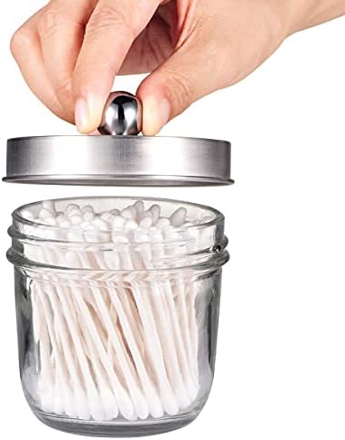 Amolliar 4-Pack Mason Jar Bathroom Accessories Set - Brushed Nickel