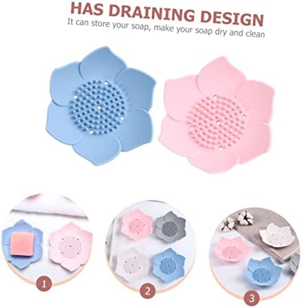HOOTNEE 2pcs Silicone Soap Dish Draining Trays for Bar Soap