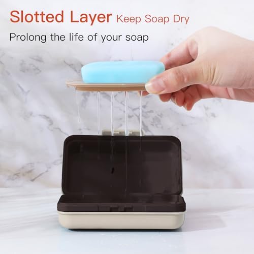 Quatish Bar Soap Holder Dish for Shower and Travel