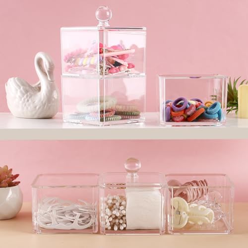 Clear 3 Stackable Acrylic Hair Accessory Organizer for Girls