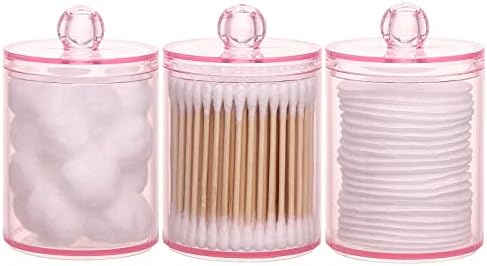 Tbestmax 3 Pack Cotton Swab Jar Holder Organizer