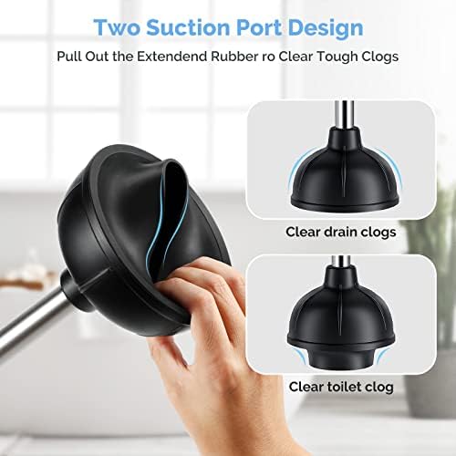 HAMITOR 2-in-1 Toilet Plunger and Brush Set with Holder