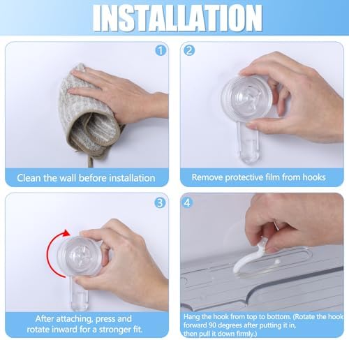 CIEOVO 2 Piece Clear Bath Toy Organizer with Suction Cup Hooks