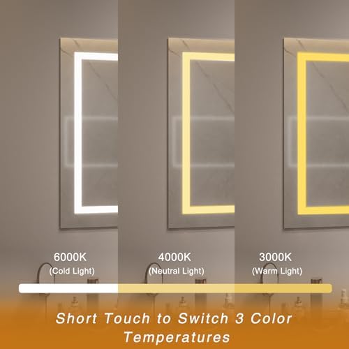 Yidabath LED Mirror with Front Light 24x32 Inch