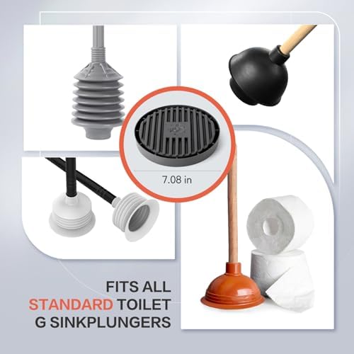 Dealsgogo 2pcs Plunger Tray Black - Plunger Mat Holder for Toilet