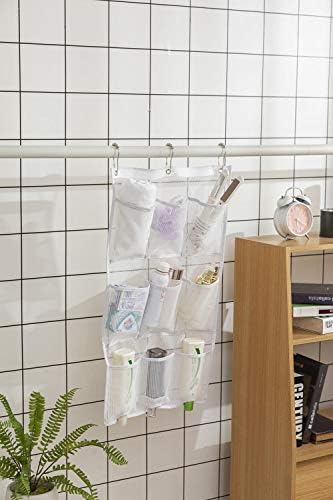 ALYER 9 Pockets Mesh Shower Caddy with 3 Rings