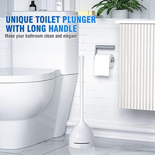 Uptronic Toilet Plunger with Holder - White