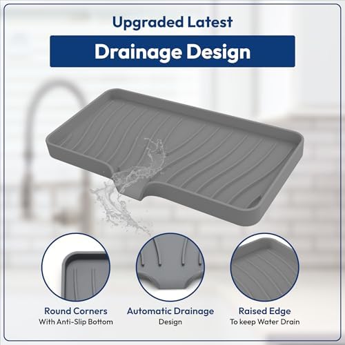 Rymss Large Silicone Soap Dish with Drain Spout