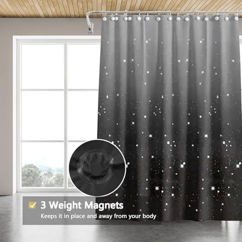 TIKABC 72x72 Inch Magnetic PEVA Shower Curtain Liner