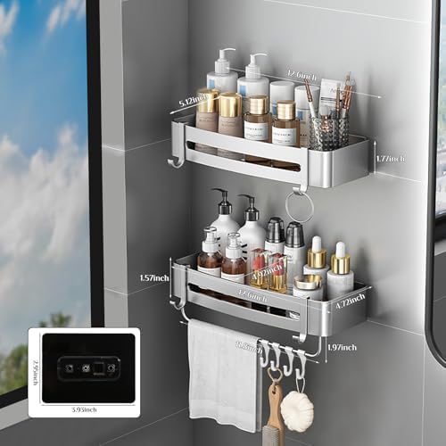 Hojudo 2 Tier Rustproof Shower Caddy with 8 Hooks 1