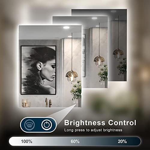 TETOTE 36x28 Inch LED Backlit Mirror with Light and Anti-Fog