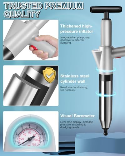 LIVEHITOP High-Pressure Toilet Plunger with Air Drain Clog Remover