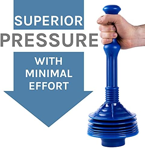 JS Jackson Supplies Blue Bellows Plunger with Black Drip Tray
