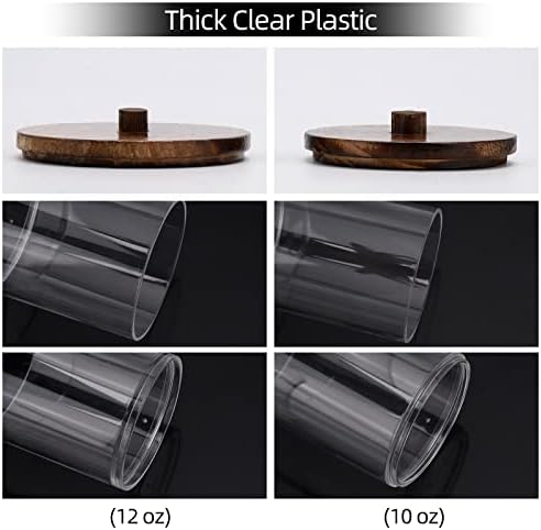 Tbestmax 4 Pack Q-Tip Holder Dispenser with Brown Wood Lids