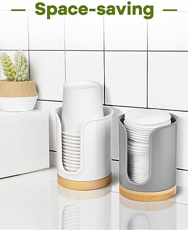 Bathroom Cup Dispenser - PCBamboo White Pack of 1 1