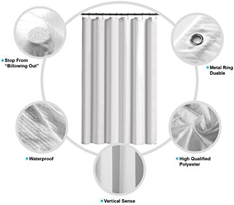 Home Queen Waffle Weave Shower Curtain Liner - White 72x72 Inches