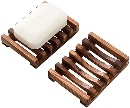 Vowupt Wooden Soap Dish Set of 2 for Shower