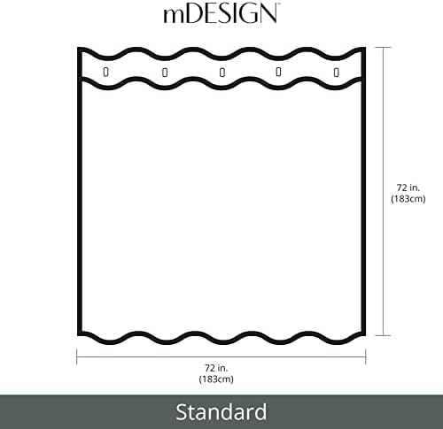 mDesign Heavy Duty Shower Curtain Liner - 72x72 White