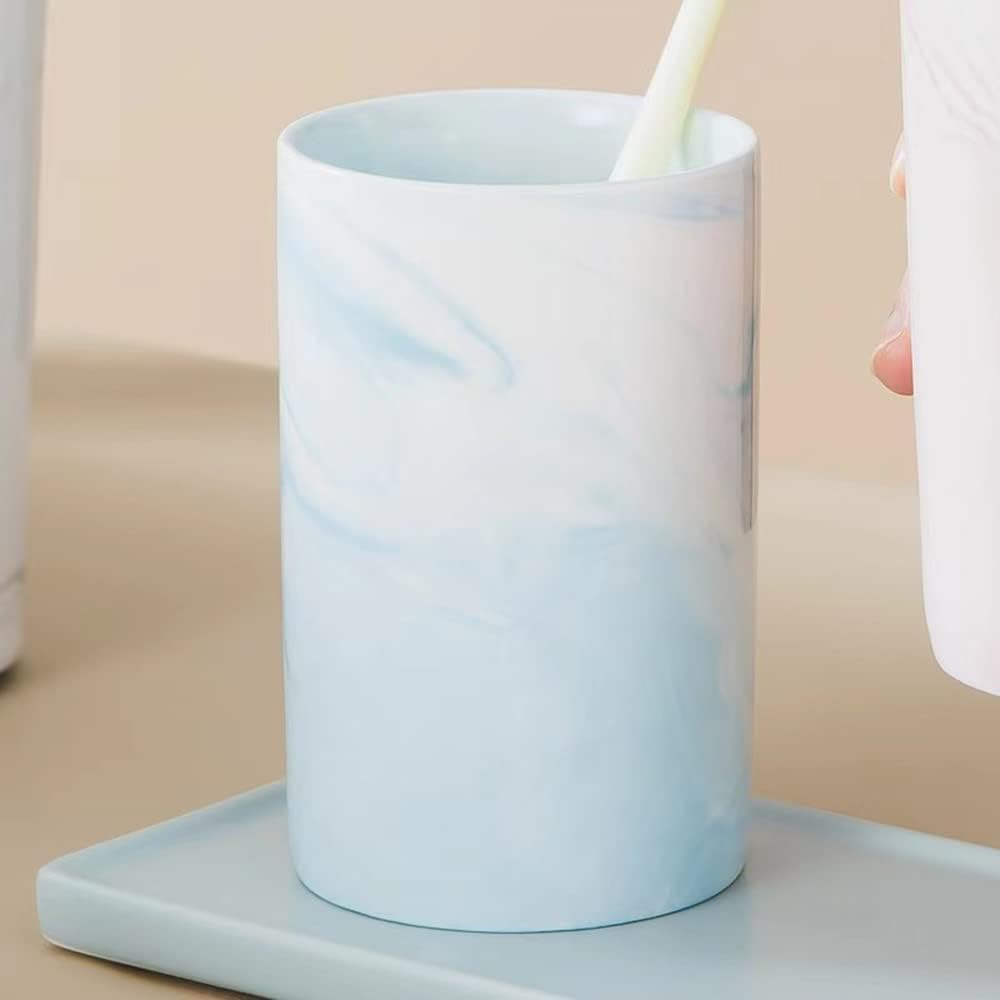 Marble Ceramic Mug with Unique Design Blue 1