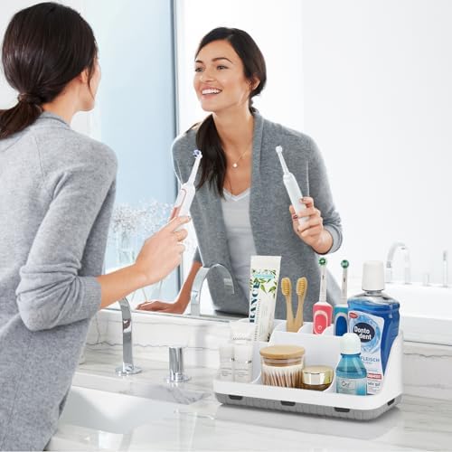 GFWARE White Toothbrush Holder with 7 Slots and Drainage