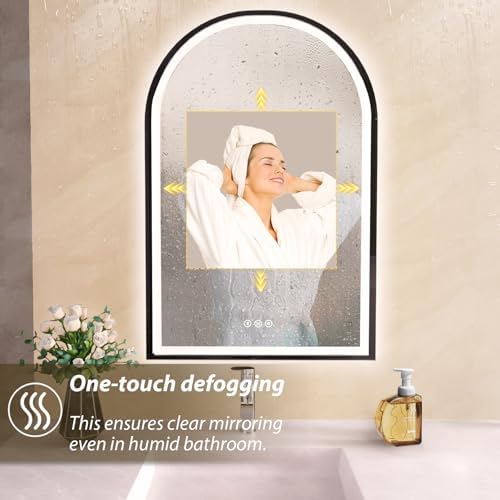 Habison 24x36 Inch LED Vanity Mirror with Bluetooth Speaker and Anti-Fog