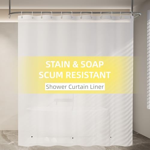 Poposa Waterproof Shower Curtain Liner 72 x 72 Inches