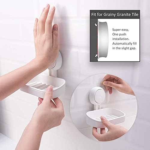 LEVERLOC Suction Cup Soap Dish Holder for Shower Wall