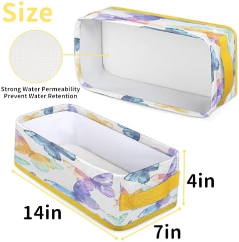 Snatocys Flying Spring Butterflies Toilet Paper Basket with Handles