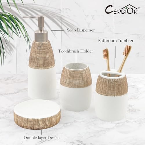 CERBIOR 4-Piece Ceramic Bathroom Accessories Set