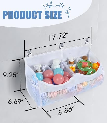 ZOBUU 2 Compartment Horizontal Bath Toy Storage Rack