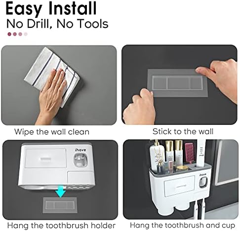 iHave Wall Mounted Toothbrush Holder with Dispenser 1